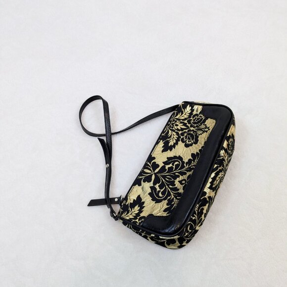 Dolce & Gabbana black gold leather satin mini shoulder bag Y2K vintage - Picture 10 of 16